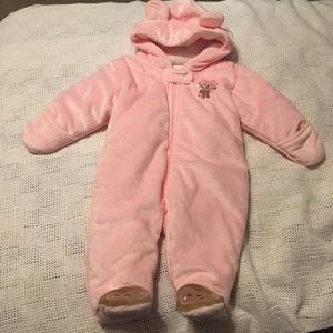3Mo baby girl hooded footie snowsuit